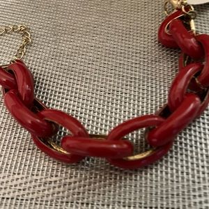 KENNETH J. LANE NWT AUTHENTIC ENAMEL RED LINK DESIGN CHAIN BRACELET